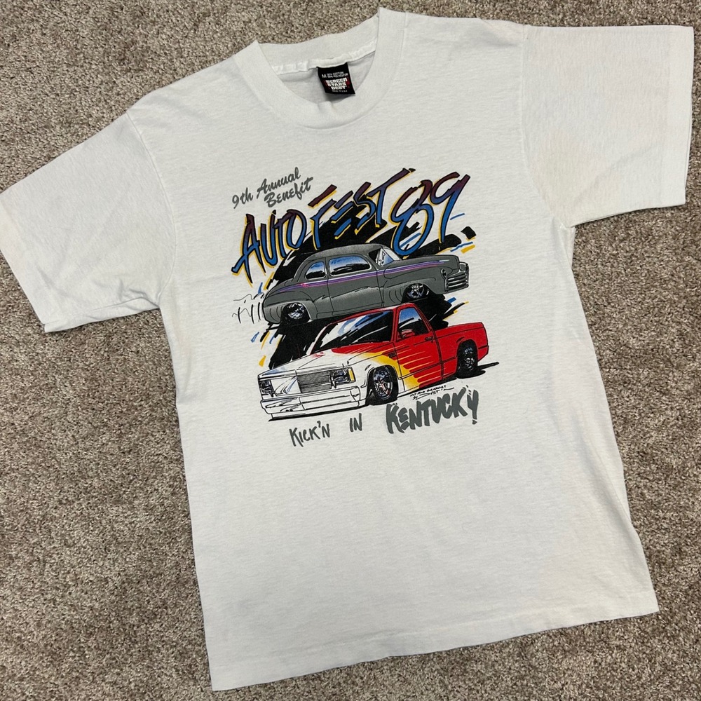 Vintage Hod Rod Auto Fest 1989 Screen Stars Cars‎ Size Medium Made In USA
